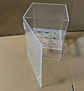 9 Holes Arcylic Ice Cream Cone Cabinet Egg Roll Display Waffle Cone Storage Case - Picture 1 of 16