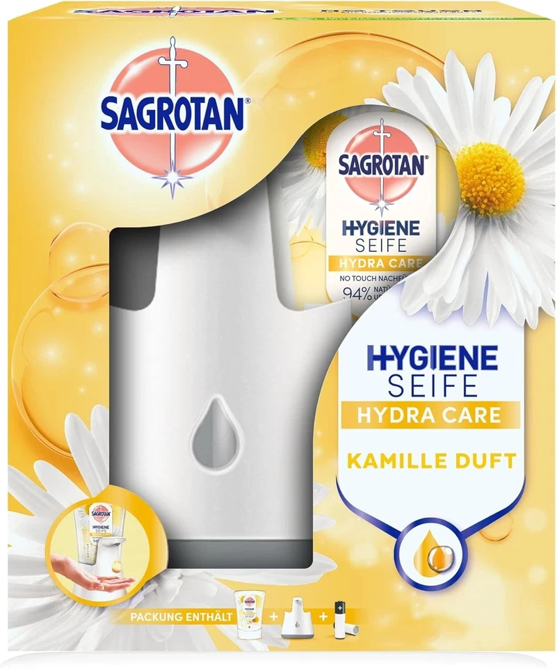 Sagrotan No Touch Automatischer Seifenspender Weiß + Nachfüller Lotusblüte 250ml - Bild 1 von 4
