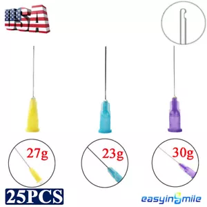 25 pz punte ago per irrigazione dentale Endo 23 g/27 g/30 g siringhe laterali canale radicolare - Foto 1 di 13