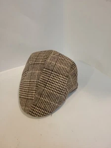 Brown Plaid Newsboy Golf Gatsby Hat One Size - Picture 1 of 5
