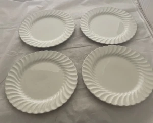 Johnson Brothers Regency Ironstone White Swirl Dinner Plate 9 7/8" Set of 4 - Picture 1 of 8