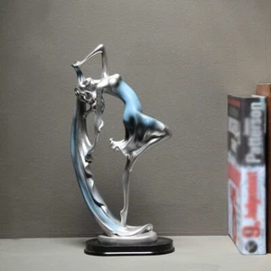 Modern Resin Art Deco Sculpture Abstract Dancing Girl Statue Home Decor 22cm USA - Picture 1 of 12