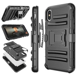For iPhone XS Max Case Swivel Locking Holster Belt Clip Cover w/ Kickstand - Imagen 1 de 23