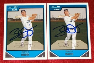 Lote de 2 tarjetas firmadas por Bradley Davis Florida Marlins 2007 Bowman Prospects - Imagen 1 de 1