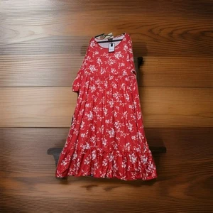 Curve Wow Red Floral Dress Size 30-32 - Picture 1 of 5