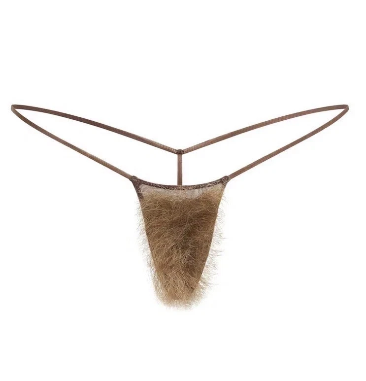 IN HAND SKIMS Faux Hair Micro String Thong - COCOA BROWN STRAIGHT - Large - Image 1 of 1