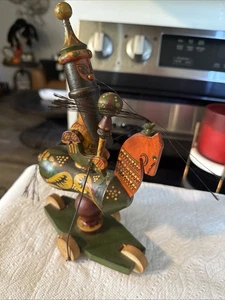 Juguete de empuje Makowianka de madera articulada arte popular polaco Cepelia de colección - Imagen 1 de 14