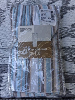 JC Penney Home Collection Lisette Cool White One Rod Pocket Novo 60 polegadas X 63 polegadas - Imagem 1 de 2