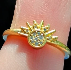 Pandora 14K Gold-Plated Celestial Sparkling Sun Ring Size 6 - Picture 1 of 1