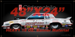 Warren Johnson 84 Hurst Olds Shop Banner 48"X24" 18oz w grommets (046) - Picture 1 of 3