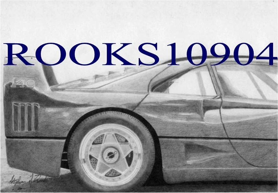 Ferrari F-40 SPORTS CAR ART PRINT - Image 1 of 1