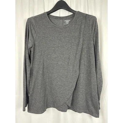 Motherhood Maternity Nursing Top Long Sleeve Tulip Gray Small Classic Basic - Image 1 of 4