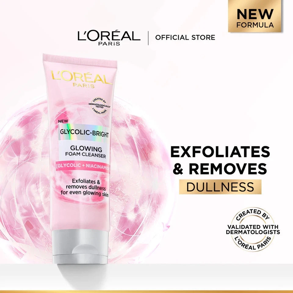 2瓶100毫升欧莱雅甘醇亮光日常洁面泡沫 — 第 1/4 张图片