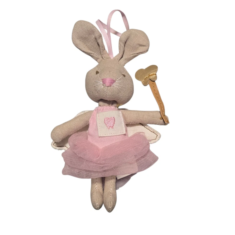 Mud Pie Mini Tooth Fairy Bunny Pocket Buddy Pink Tutu  - Image 1 of 4