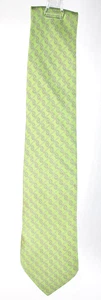 Corbata para el cuello HERMES Mantis verde con estampado de logotipo "H" tejida de seda en punta para hombre - Imagen 1 de 7