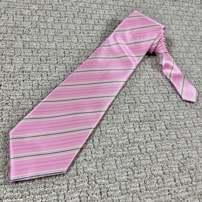 Corbata ROSA Ermenegildo Zegna Cuello Seda ITALIA Azul Rayas 59” X 4” Usada en Excelente Condición Pascua Foto 1 de 4