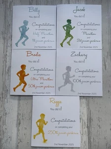 Personalised BOY JUNIOR Parkrun Milestone Colours Congratulations Card Male - Picture 1 of 11