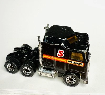 Matchbox Super Rigs Kenworth ~ Black Matchbox Racing ~ 1992 ~ Semi Cab Truck - Image 1 of 4