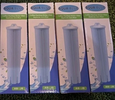 Lote de 4 filtros de agua para máquina de café Aqua Blue reemplaza Jura Blue AB-JB Foto 1 de 2