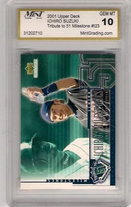 2001 Upper Deck Ichiro Suzuki Gem 10 MINT GRADING TRIBUTE TO 51 I23 + 9 Cards  - Bild 1 von 2