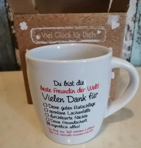 Taza de café "mejor amiga del mundo", blanca, diámetro 8 cm, altura 9 cm - Imagen 1 de 3