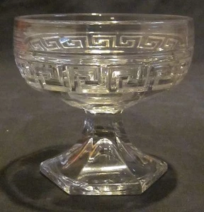 Sherbet bajo Heisey Greek Key 6 onzas ahuecadas - Imagen 1 de 1