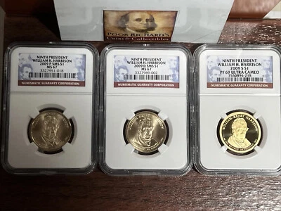 William Henry Harrison 2009 PD&S Set NGC MS67 & PF69 Complete! SS1018 - Image 1 of 4