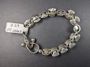 .925 Sterling Silver Contemporary 7.25" Bracelet - 44 grams - New Old Stock #B29 - Picture 1 of 2