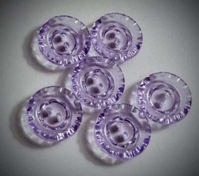1/2" 2-Hole 'Crystal' Lilac Craft/Clothing Buttons - Image 1 of 4