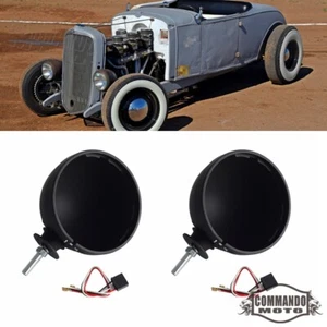 Vintage 7" Headlight Buckets For Ford Hot Rods Honda Harley Cafe Racer Universal - Picture 1 of 7
