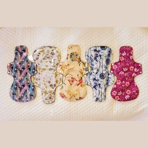 5 XXL Reusable Overnight Menstrual Pads - Bamboo Charcoal - 16 in - Offers - Picture 1 of 10