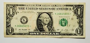 2013 billete de un dólar de la Reserva Federal K26665605 * billete estrella Estados Unidos $1 - Imagen 1 de 4