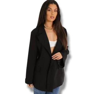 BooHoo Nwt black flared sleeve tailored blazer jacket size 20 - Picture 1 of 8