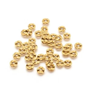 4000x Antique Golden Twist Flat Round Tibetan Wavy Spacer Beads Nickel Free 7mm - Picture 1 of 2