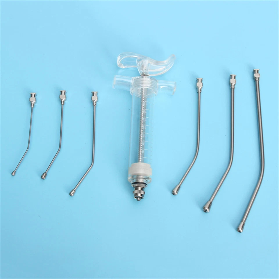 Veterinary Crop Feeding Kit - 6pcs Curved GAVAGE Tubes & 1pc Syringe
