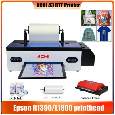 ACHI A3 DTF Printer Epson 1390 L1800 Direct to Trasnfer Film T-shirt Printing