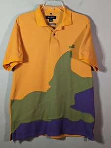 Akoo Shadow Silhouette Fox Mardi Gras Colorway Hip Hop Streetwear Polo Medium  - Picture 1 of 5