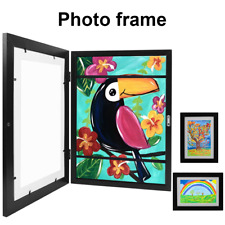 Kids Art Frames Hold 150 Pictures Children Artwork Display Black Wooden Frames