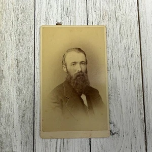 Philadelphia, PA Antique CDV Carte De Visite Photo Victorian Man GIANT BEARD VTG - Picture 1 of 4