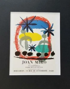 Póster de exposición Joan Miró Constellations estampado offset enmarañado litografía 1980 - Imagen 1 de 2
