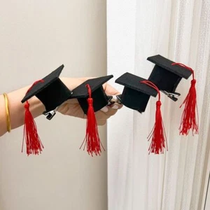 2pcs Mini Graduation Tassel Hat Clip Doctoral Cap Clip Graduation Gifts - Picture 1 of 16