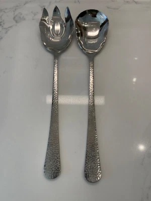 Juego para servir ensaladas Reed & Barton Heritage Mint 18/10 acero inoxidable Regent 2 piezas 12" Foto 1 de 2