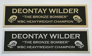 DEONTAY WILDER NAMEPLATE FOR SIGNED TRUNKS GLOVE PHOTO DISPLAY CASE - Picture 1 of 2