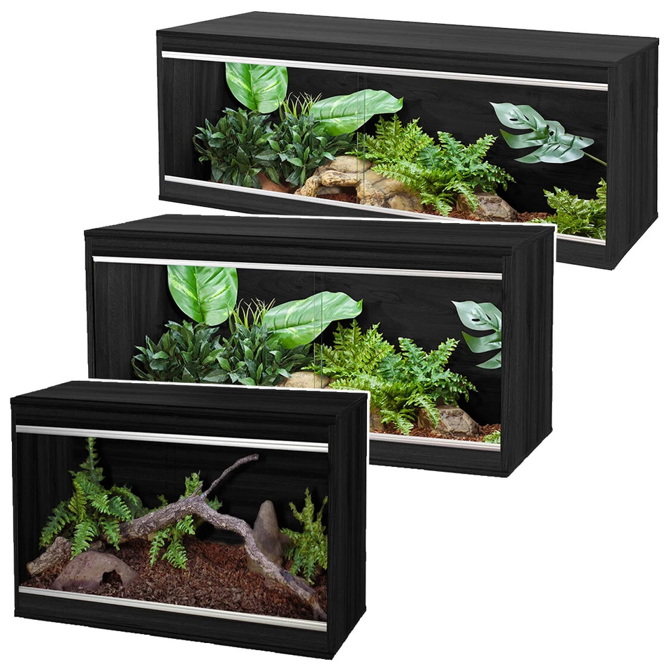 VIVEXOTIC BLACK VIVA REPTI HOME WOODEN VIVARIUM REPTILE SNAKE LIZARD VIV HOUSING