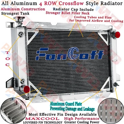 CU1451 4 Row Radiator For 1985-1997 FORD BRONCO F150 F250 F350 5.0L V8 5.8L 7.5L Foto 1 de 4