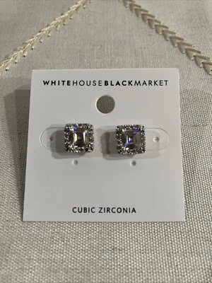 Aretes de circonita cúbica WHBM mercado negro de la Casa Blanca Foto 1 de 4