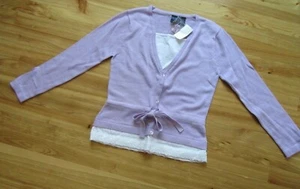 Star City L Girls Lt. Purple/Wh Insert L/S Cotton/Acrylic Sweater NWT CUTE! - Picture 1 of 3