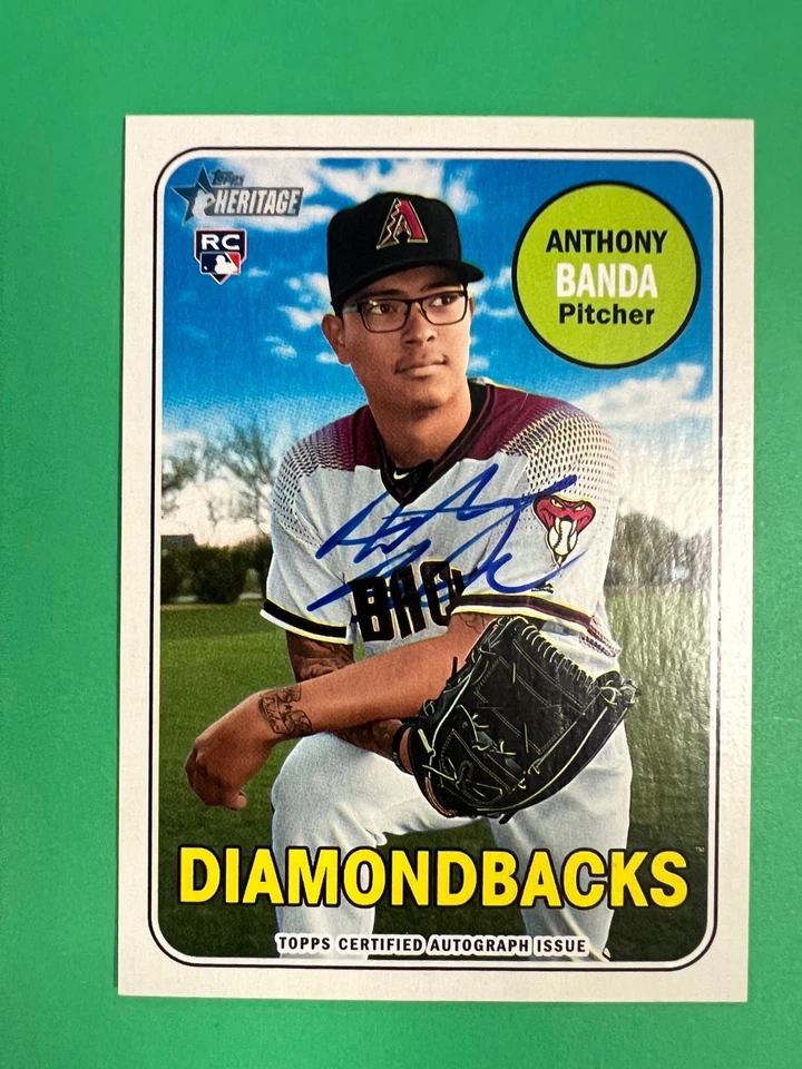2018 TOPPS HERITAGE BASEBALL ANTHONY BANDA DIAMONDBACKS ON CARD AUTO RC - Image 1 of 2