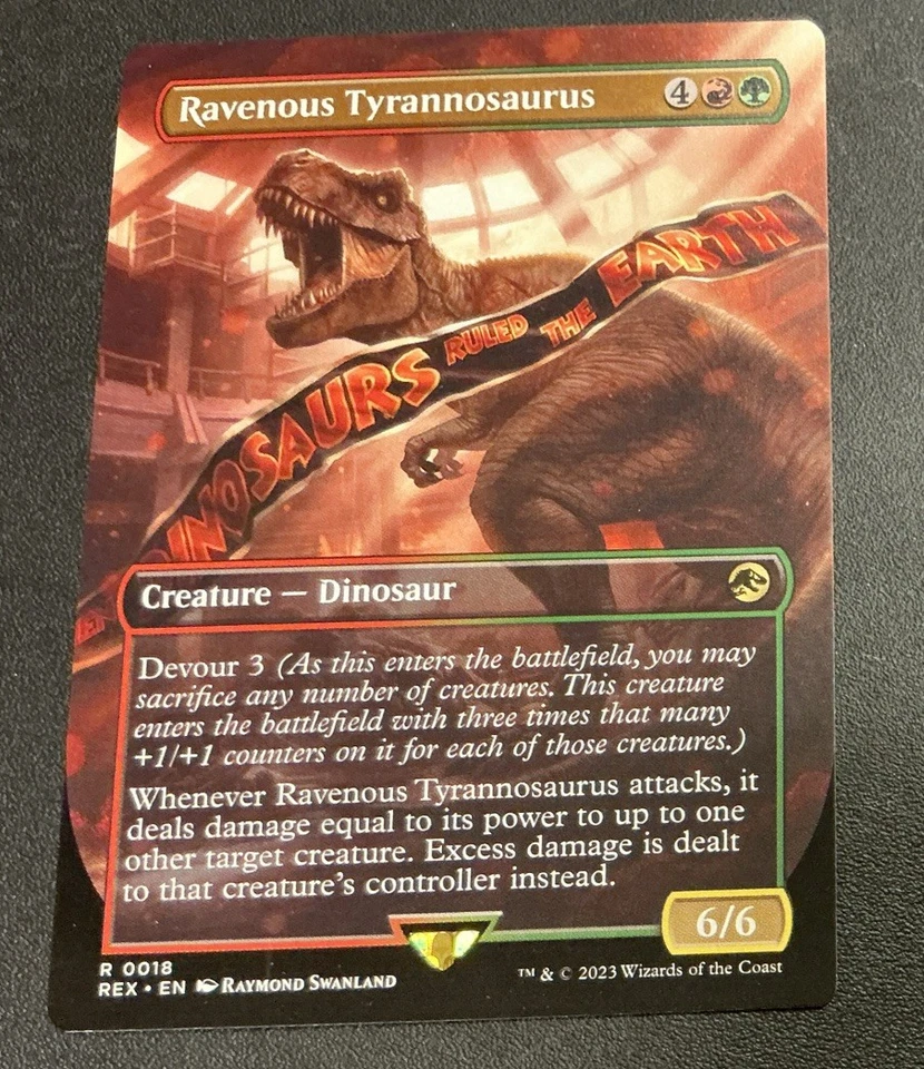 Magic The Gathering Jurassic world collection Ravenous Tyrannosaurus Borderless - Image 1 of 2