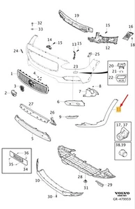 Parachoques delantero derecho VOLVO V90 Cross Country 40000608 NUEVO GENUINO - Imagen 1 de 2
